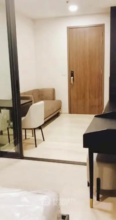 Modern apartment interior with sleek furniture and stylish decor