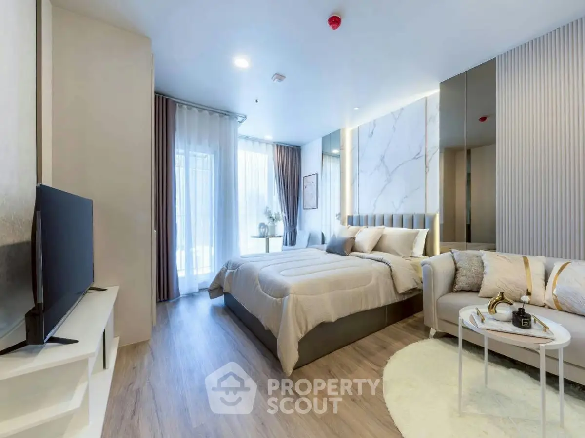 Luxurious modern bedroom with elegant decor and natural light