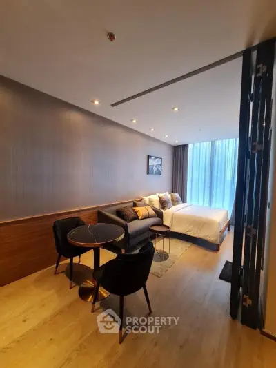 Modern studio apartment with stylish decor and natural light