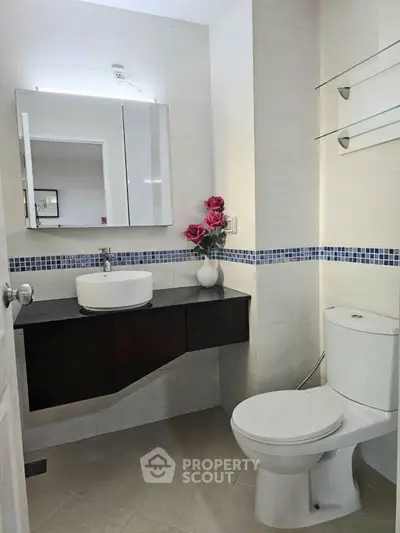 Modern bathroom with sleek fixtures and elegant design