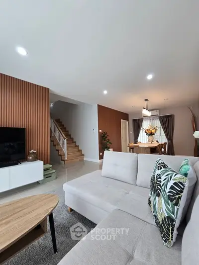 Modern living room with stylish decor and open layout