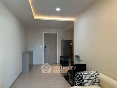 Modern living room with sleek furniture and minimalist design