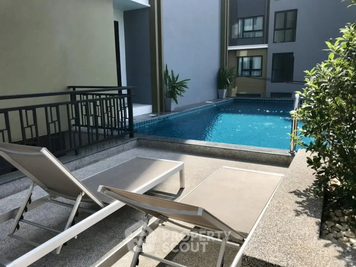 Luxurious apartment with private pool and modern design, perfect for relaxation and leisure.