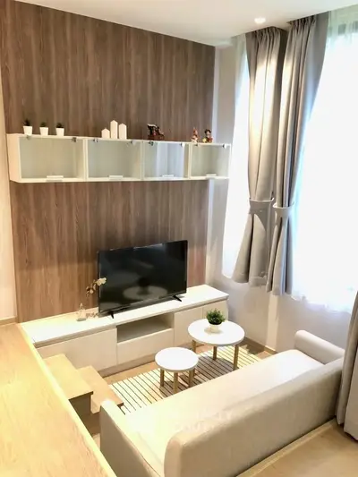 Modern living room with stylish decor and natural light