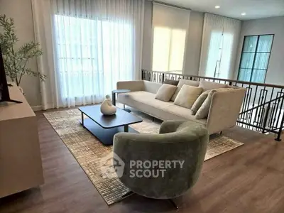 Stylish modern living room with elegant furniture and natural light