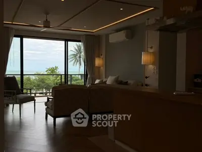 Luxurious living room with stunning ocean view and elegant decor