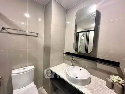 Modern bathroom with sleek fixtures and elegant design