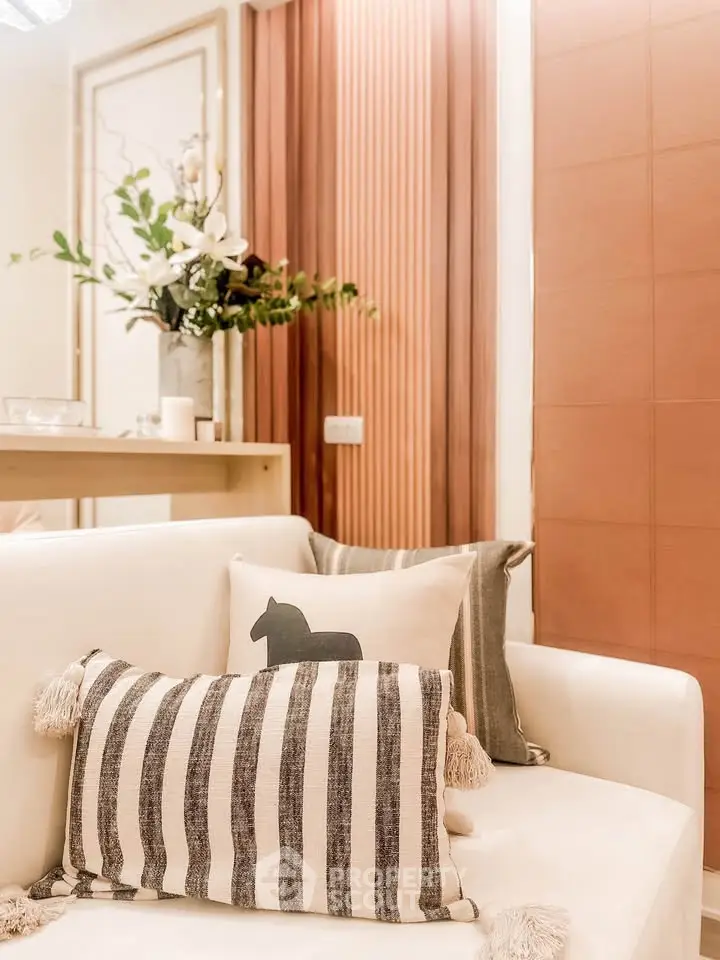 Elegant living room with stylish decor and cozy seating area