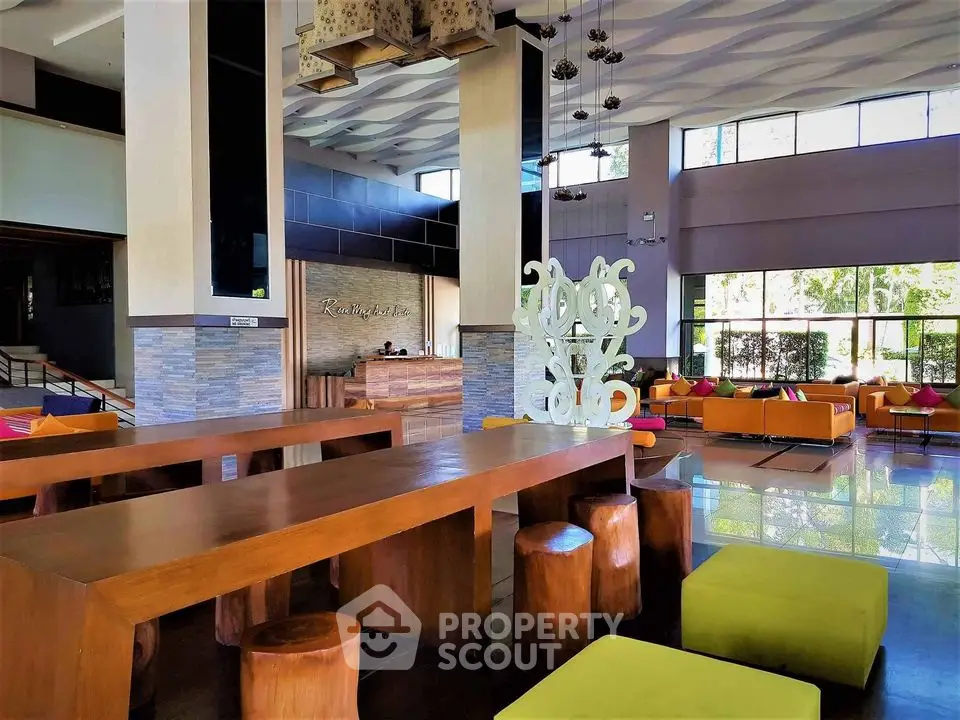 Spacious modern lobby with stylish seating and natural light