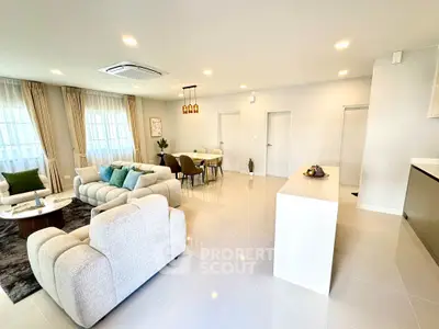 Spacious modern living room with elegant decor and open layout