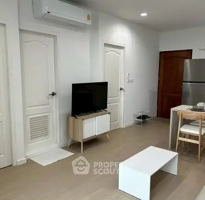 Modern living room with minimalist furniture and sleek design