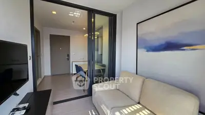 Modern living room with cozy sofa and elegant decor in a stylish apartment