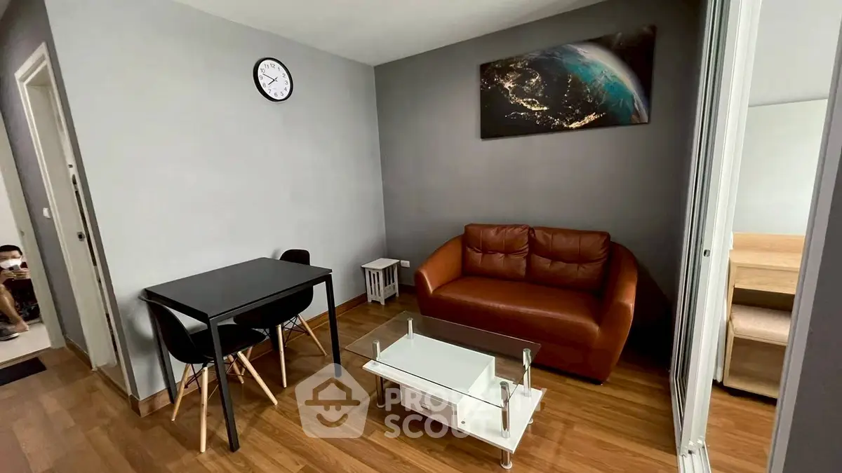 Cozy living room with modern decor and stylish furniture, perfect for relaxation and entertaining.