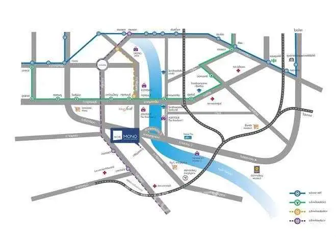 Map showing real estate location with nearby amenities and transportation routes.