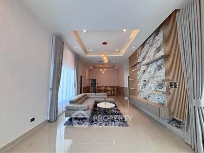 Luxurious modern living room with elegant decor and spacious layout