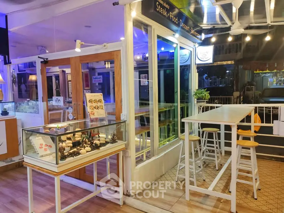 Charming restaurant interior with modern decor and inviting seating area