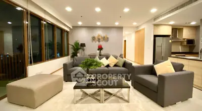 Luxurious modern living room with elegant decor and spacious layout