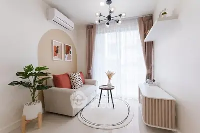 Chic modern living room with stylish decor and natural light