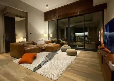 Luxurious modern living room with cozy seating and stylish decor
