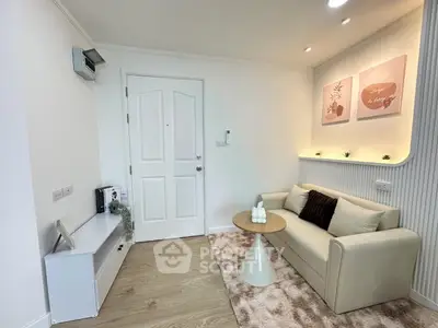 Chic modern living room with cozy sofa and stylish decor
