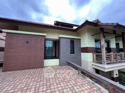 Modern house exterior with spacious balcony and stylish design