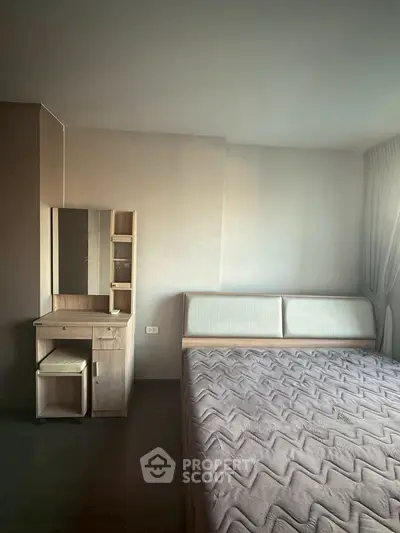 Cozy bedroom with modern furniture and soft lighting