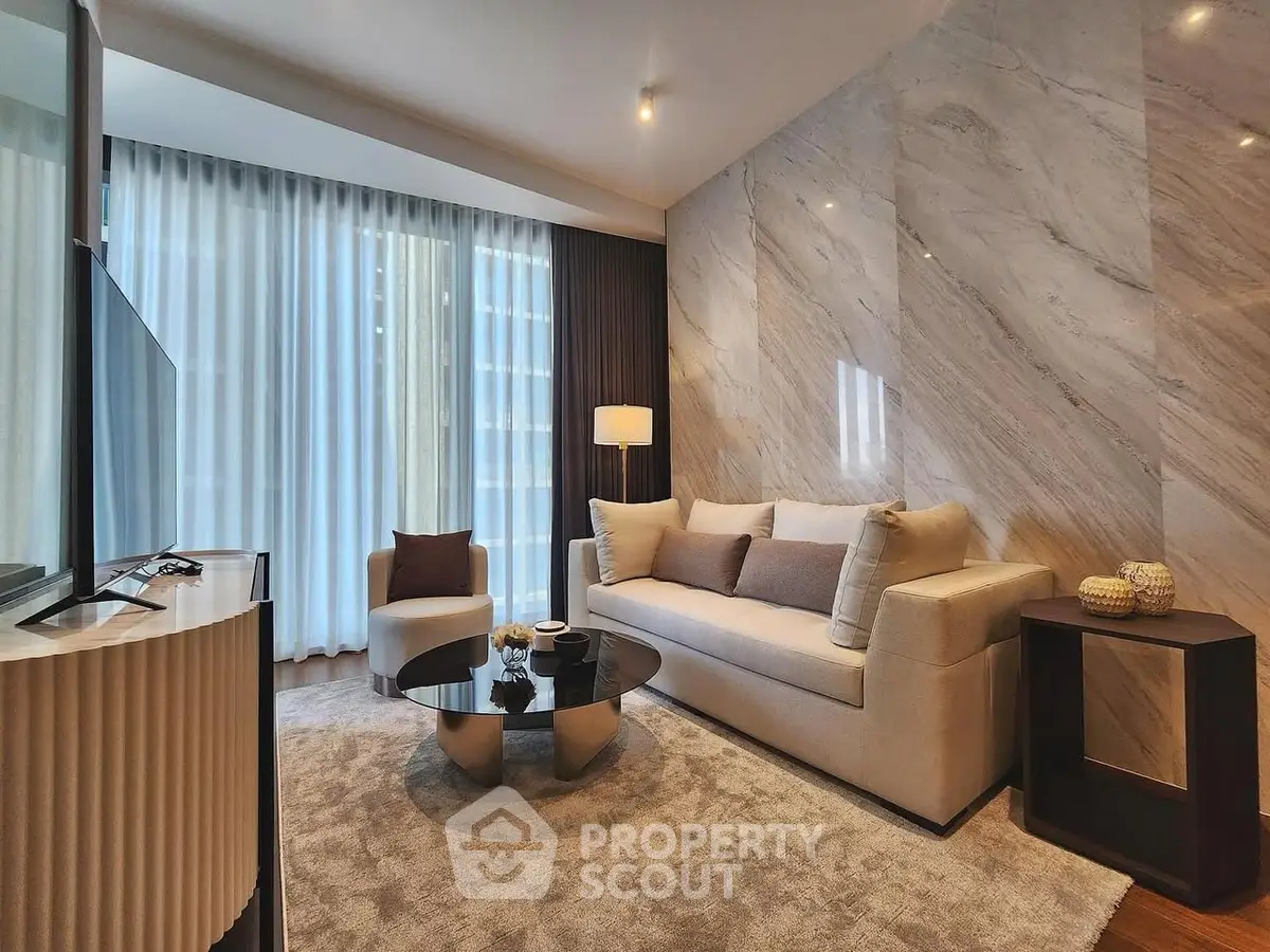 Luxurious modern living room with elegant decor and stylish furniture