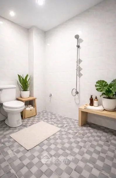 Modern bathroom with sleek shower and stylish decor