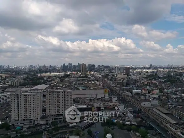 Stunning cityscape view showcasing urban skyline and architectural diversity under a vibrant sky.