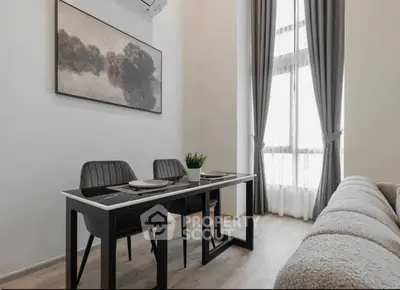 Modern dining area with elegant decor and natural light