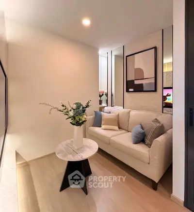 Cozy modern living room with elegant decor and stylish furniture