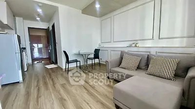 Modern living room with stylish furniture and open layout