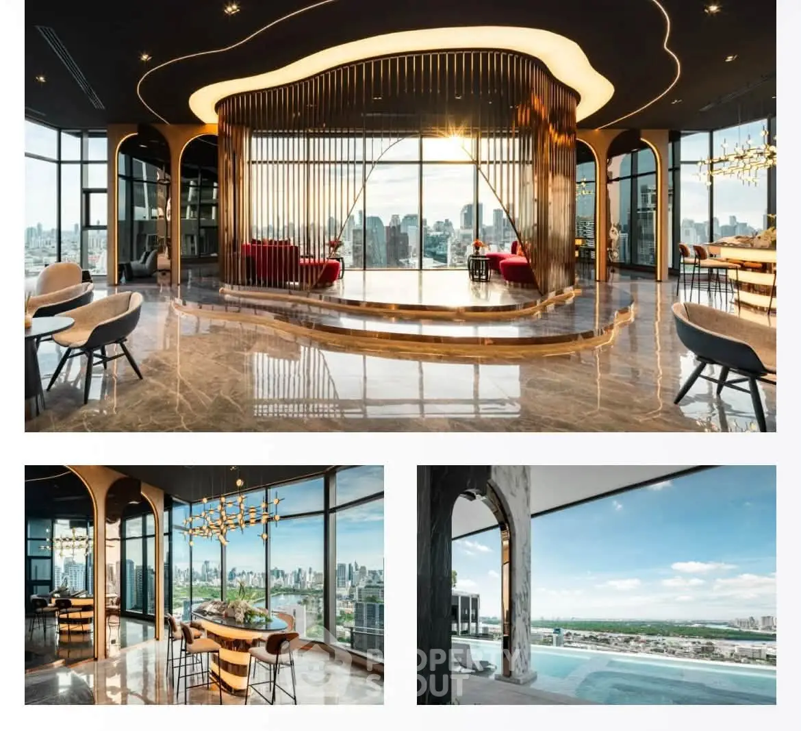 Luxurious penthouse with panoramic city views and elegant modern design