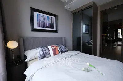 Modern bedroom with stylish decor and cozy ambiance