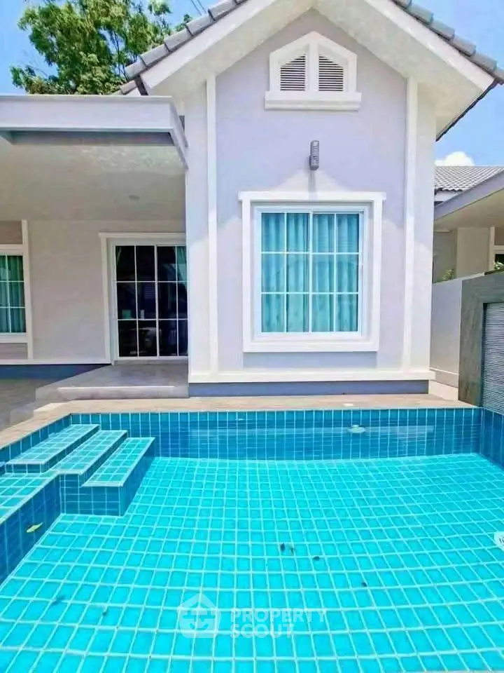 Charming house with a private pool and modern exterior design, perfect for relaxation and leisure.