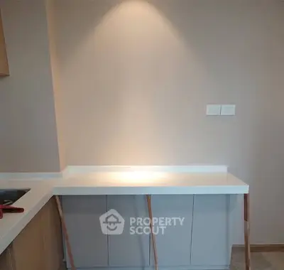 Modern kitchen with sleek countertop and minimalist design