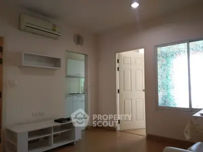 Cozy living room with air conditioning and modern decor