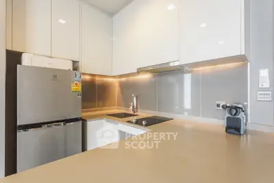 Modern kitchen with sleek cabinetry and built-in appliances