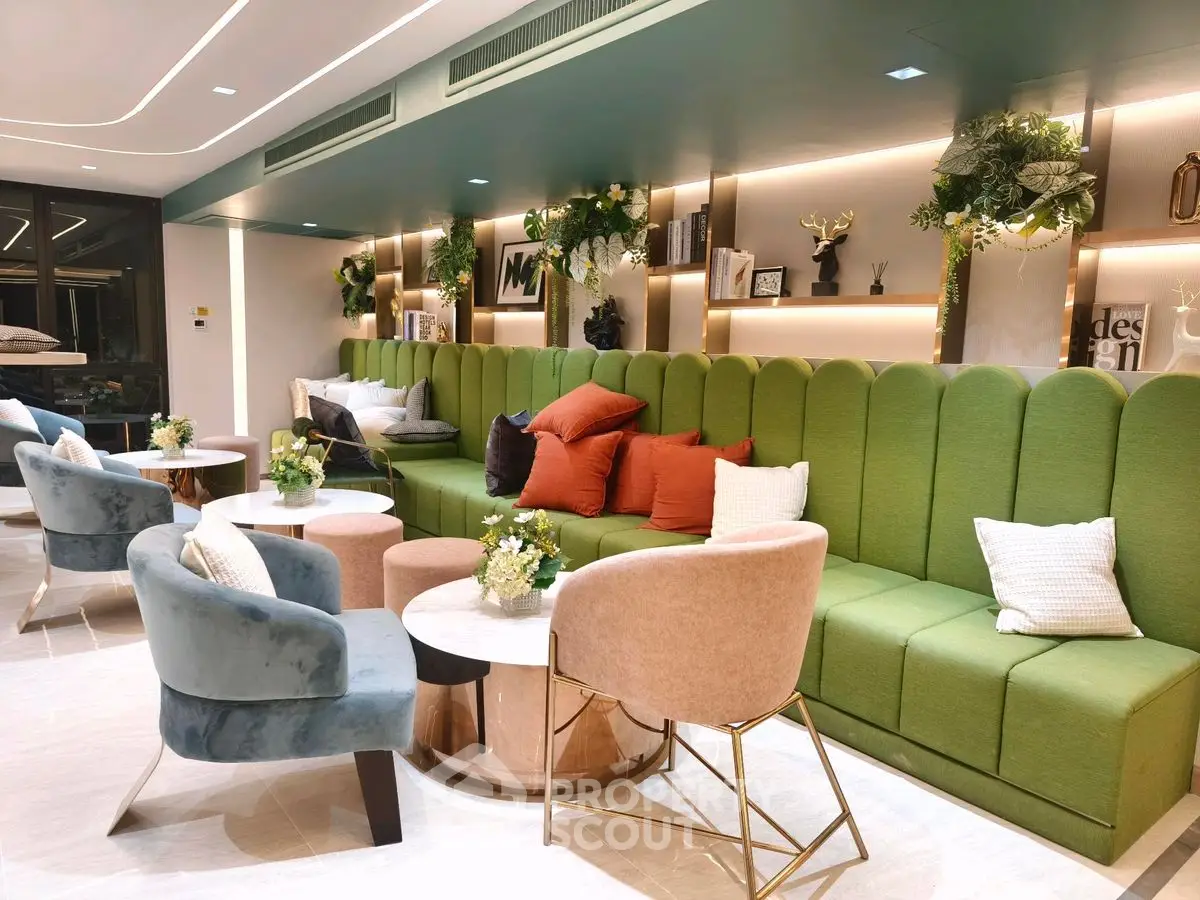 Luxurious modern living room with stylish seating and elegant decor