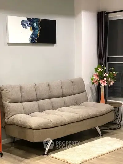 Modern living room with stylish sofa and elegant decor