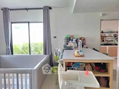 Modern family-friendly living space with open layout and natural light