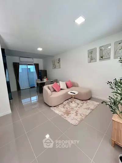 Modern living room with stylish furniture and elegant decor