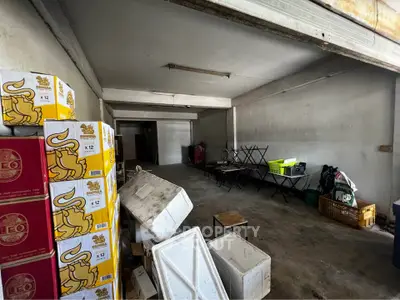 Spacious storage area with ample room for inventory and supplies, ideal for business operations.