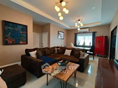 Elegant living room with modern lighting and stylish decor