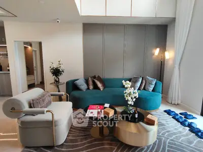 Luxurious modern living room with elegant furniture and stylish decor