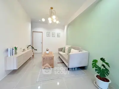 Modern living room with elegant decor and stylish lighting