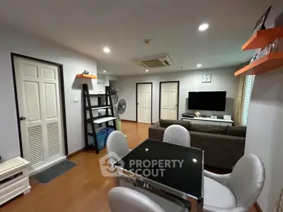 Modern living room with stylish furniture and open layout