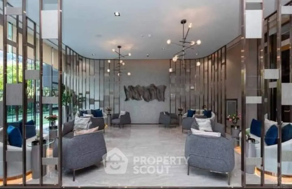 Luxurious modern lobby with elegant seating and stylish decor
