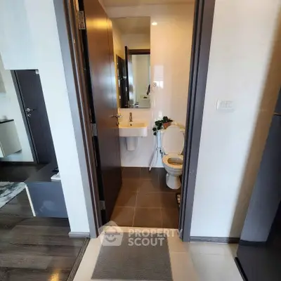 Modern bathroom with sleek design and contemporary fixtures