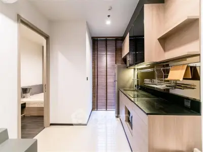 Modern kitchen with sleek cabinetry and open layout design